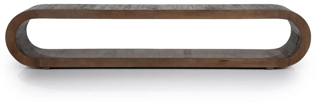 By-Boo Elora Ovale Tv-meubel Gebogen Hout - 200x30x40cm.