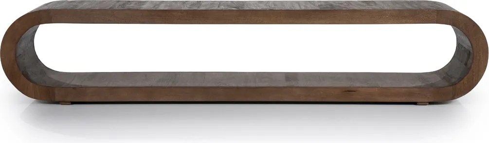 Ovale Tv-meubel Gebogen Hout - 200x30x40cm.