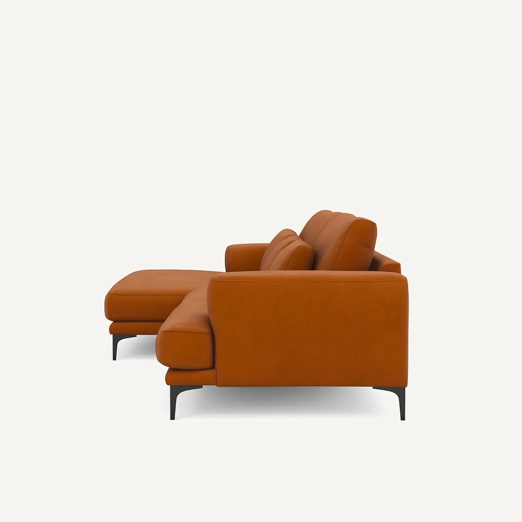 XL hoekbank links in linnen fluweel, MARSILE