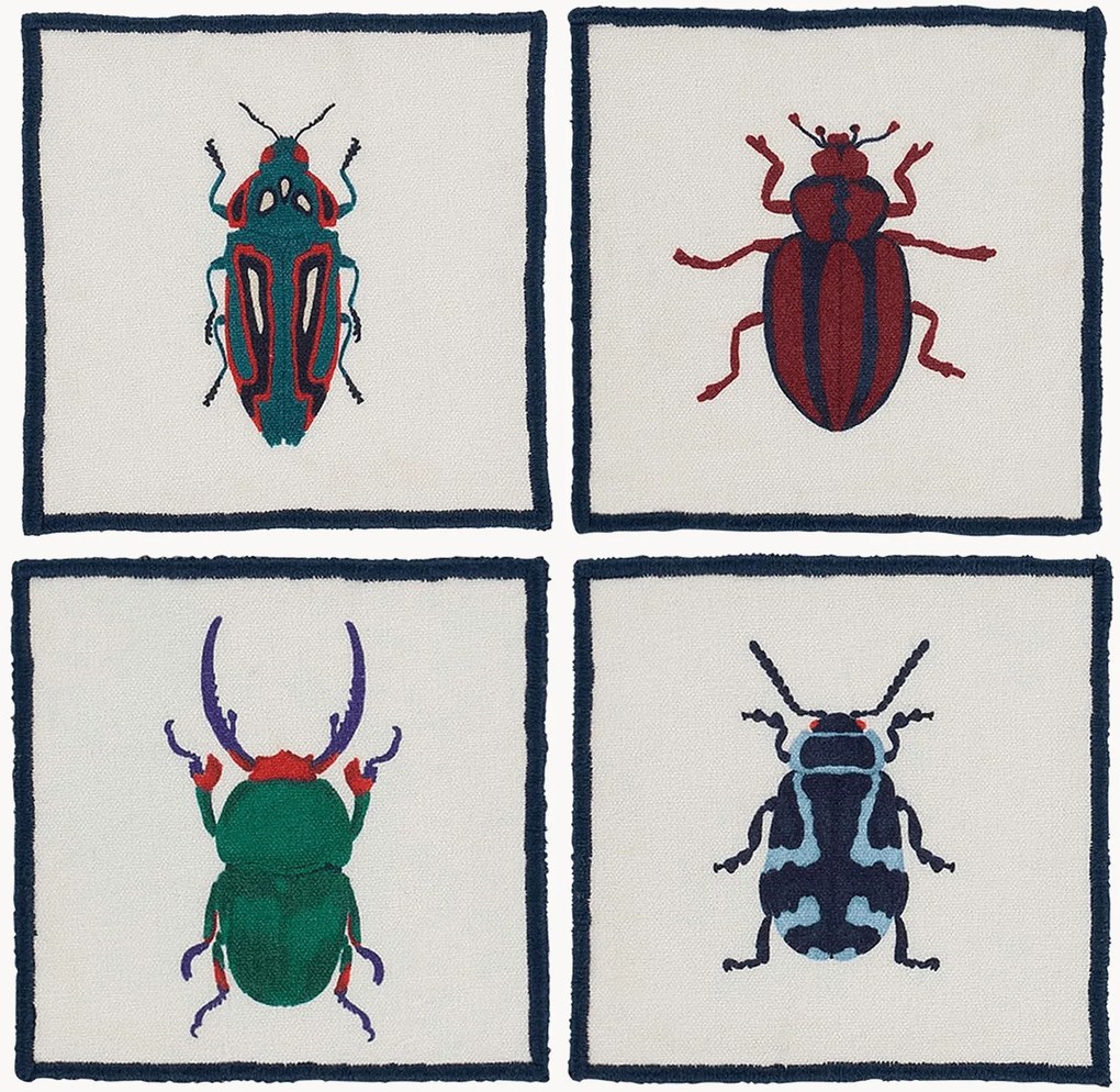 Katoenen onderzetters Bugging You, 4-delig