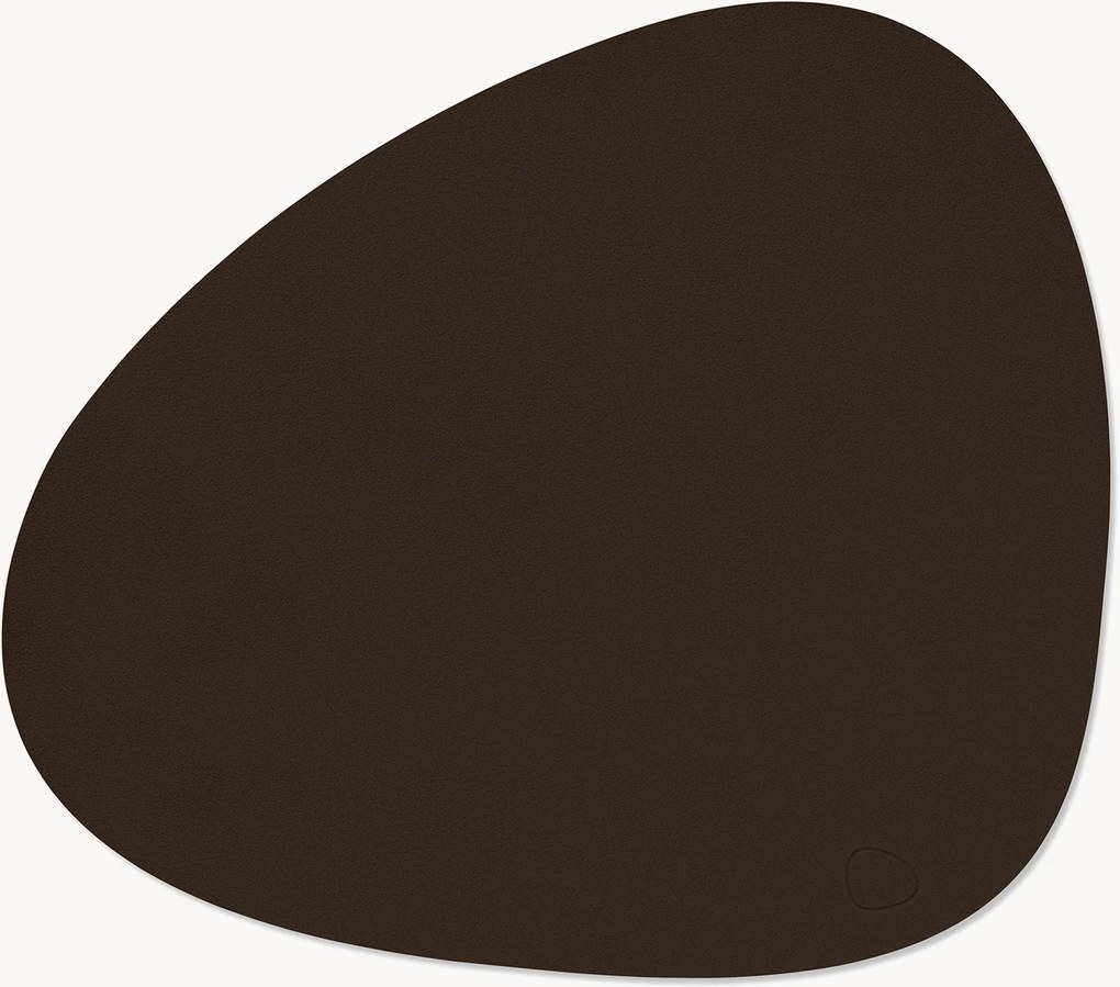 Handgemaakte asymmetrische leren placemats Curve, 4-delig