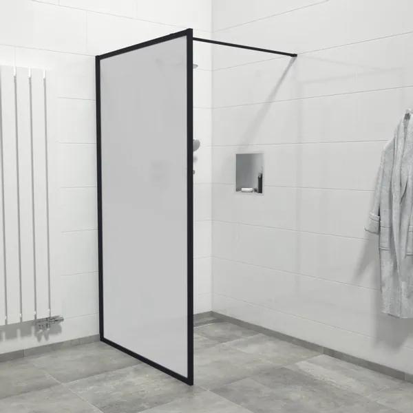 Saniclass Bellini Inloopdouche - 110x200cm - veiligheidsglas - mat glas - mat zwarte lijst rondom - anti kalk Mirrors-110B/NFF/F