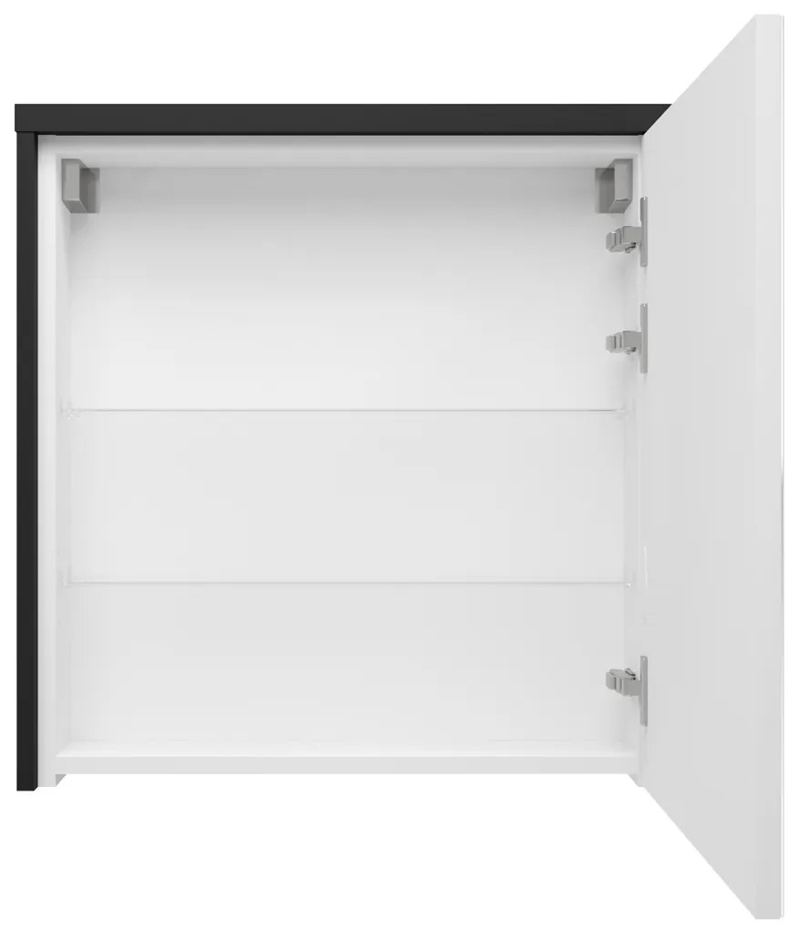 Fontana Basic spiegelkast 60cm met 1 deur zwart mat