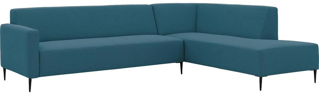 Goossens Key West blauw, stof, 3-zits, modern design met ligelement rechts