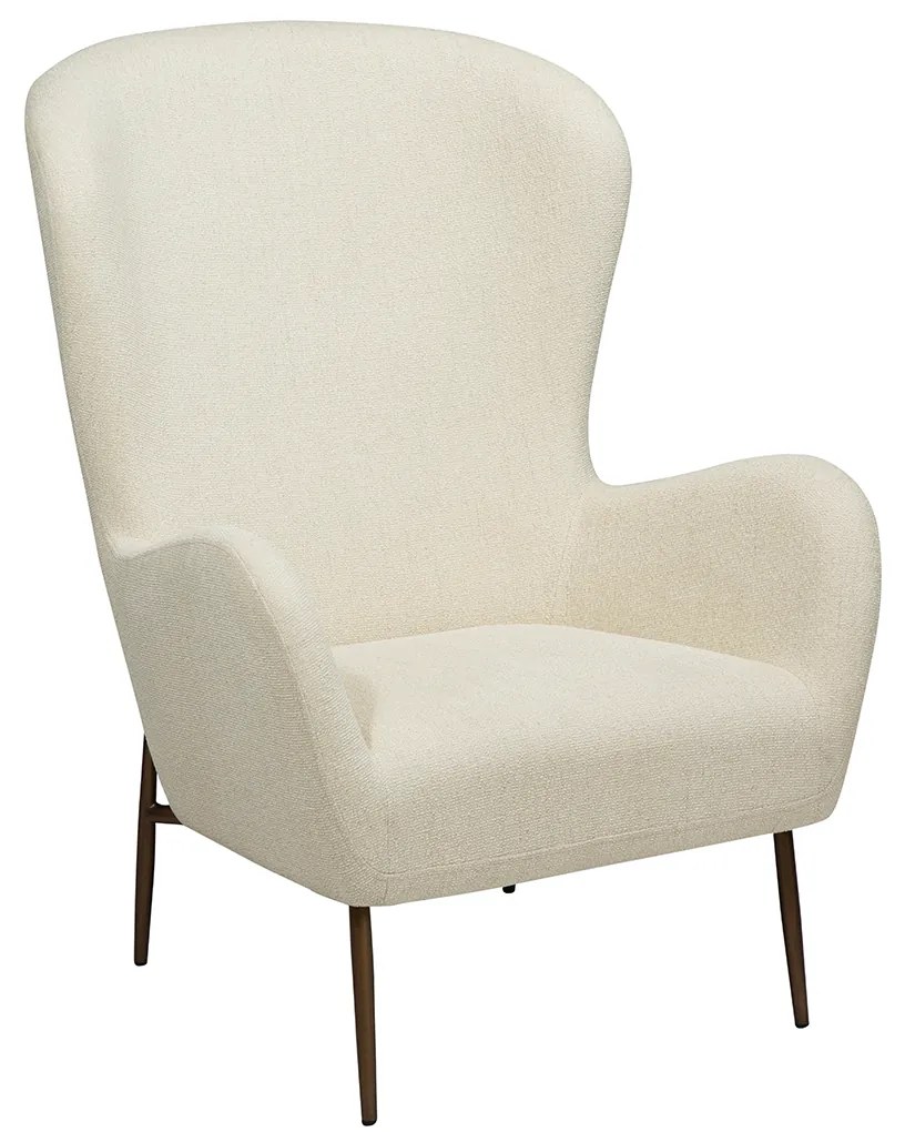 Dan-Form Glam Fauteuil Wit Boucle Met Hoge Rugleuning