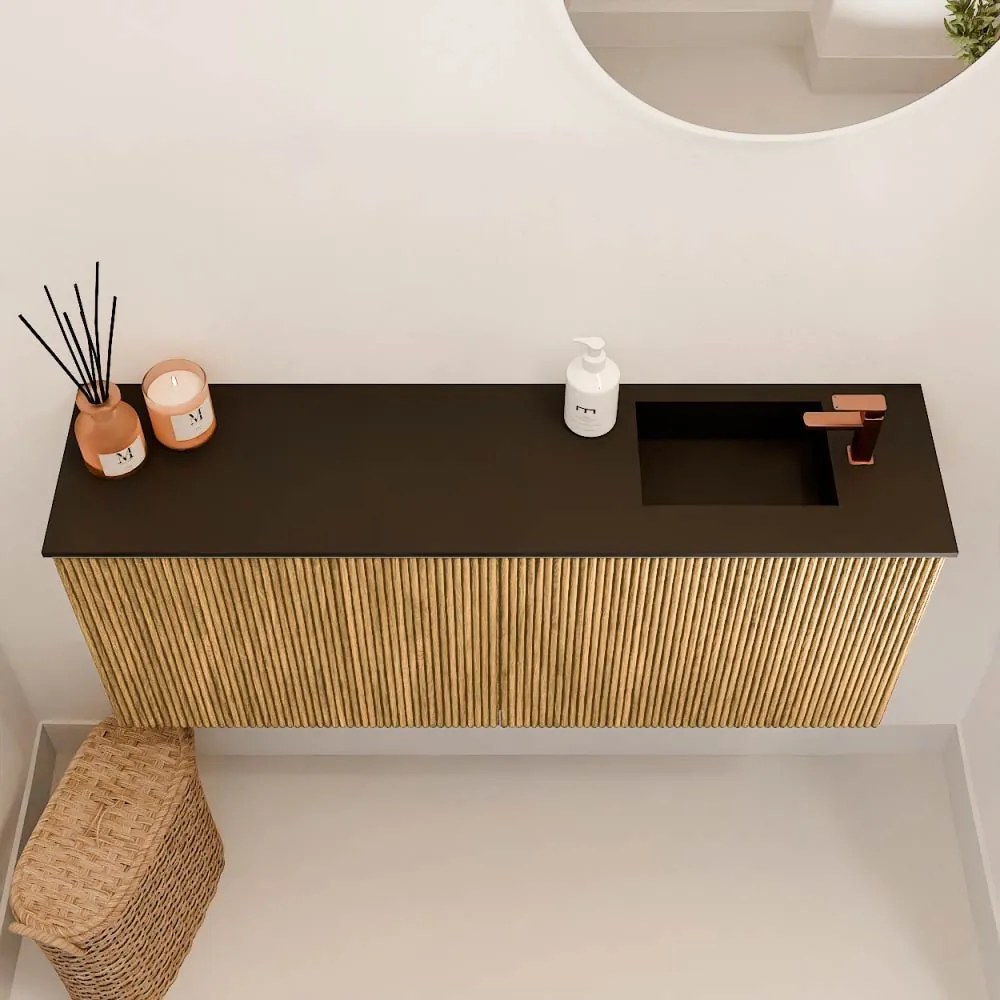 Mondiaz Joya 100cm toiletmeubel oak met wastafel faye rechts 1 kraangat urban