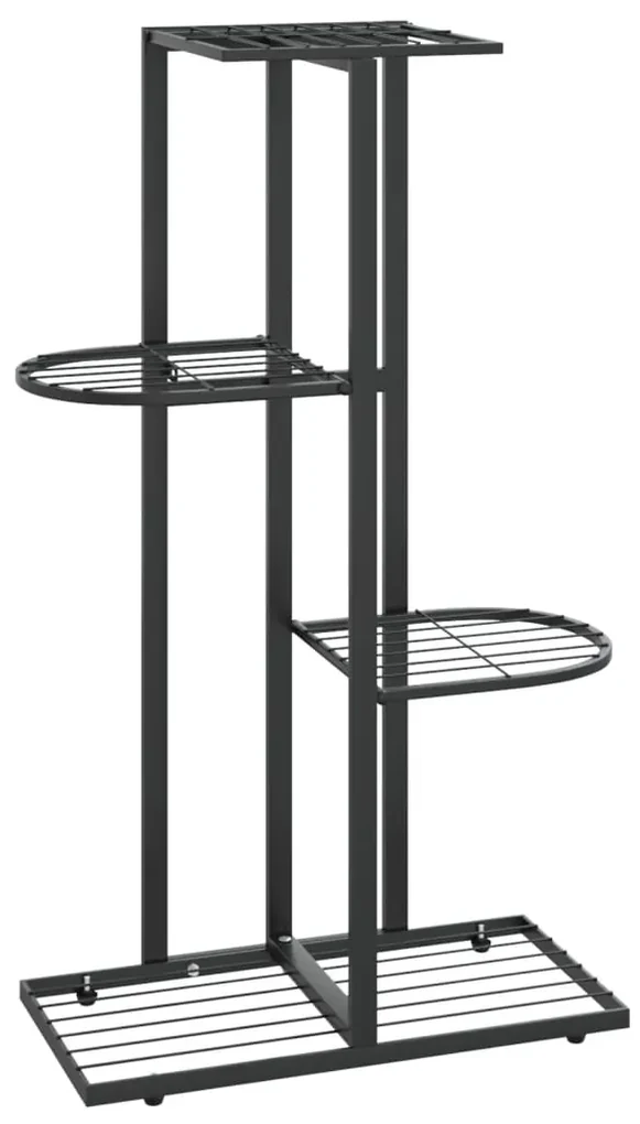 vidaXL Bloemenstandaard met 4 lagen 43x22x76 cm metaal zwart