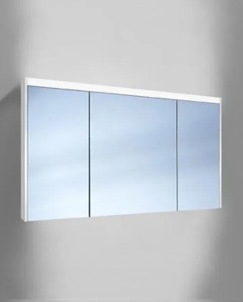 Schneider O-Line spiegelkast m. 3 deuren (35/60/35) met LED verl. boven en indirecte verl. onder 130x74.5x15.8cm v. opbouwmontage 1653320202