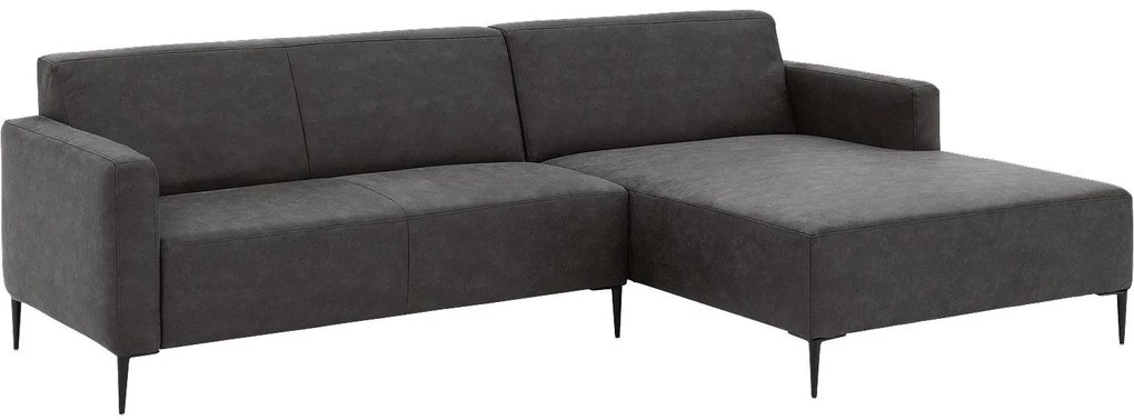 Goossens  Key West antraciet, micro leer, 2,5-zits, modern design