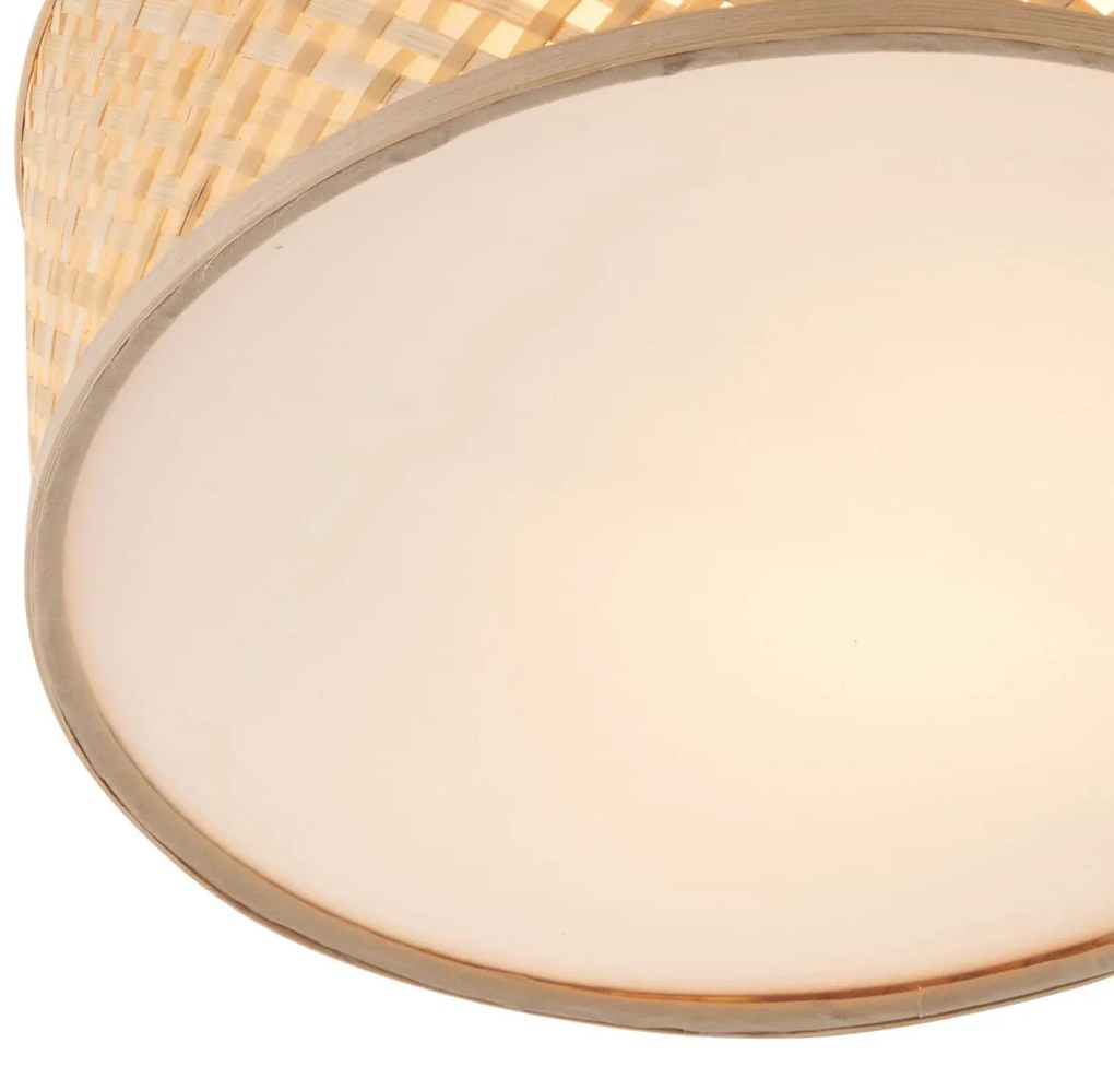 Oosterse plafondlamp bamboe naturel 30cm - TremmoOosters E27 Scandinavisch Bohemian rond Binnenverlichting Lamp