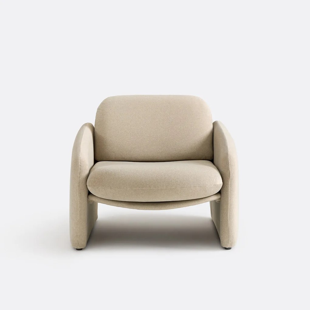 Gestoffeerde fauteuil, mat fluweel, Bellagio