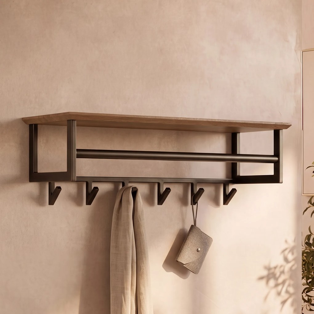 Stalen Kapstok Met Eikenhoutlook Plank