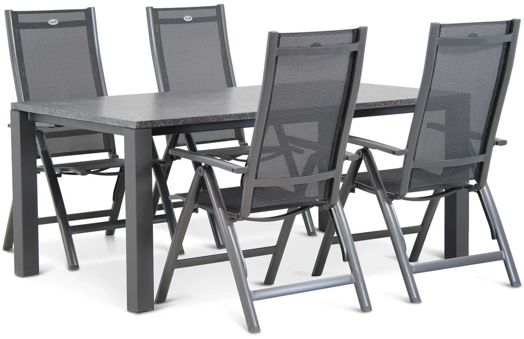 Tuinset 4 personen 180 cm Aluminium/Textileen /Aluminium/textileen Grijs Hartman Royal