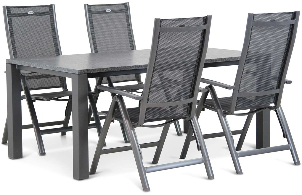 Tuinset 4 personen 180 cm Aluminium/Textileen Grijs Hartman Royal