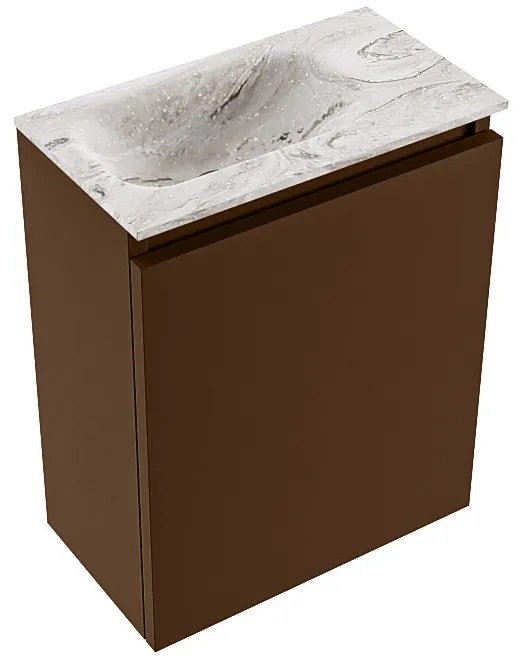 Mondiaz Ture DLux toiletmeubel 40cm rust met wastafel glace links met kraangat