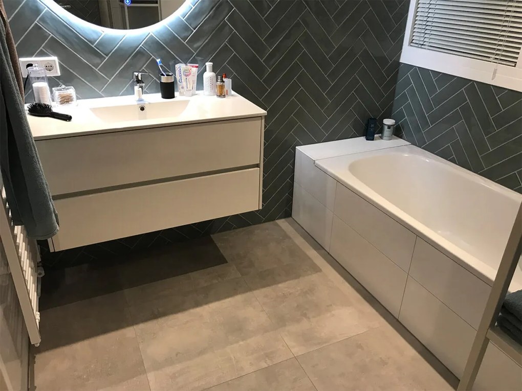 Vloertegel 100x100 Cm Betonlook Ariel Grijs NR12