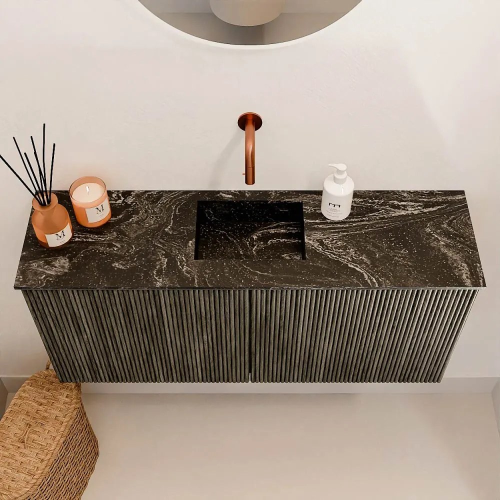 Mondiaz Joya DLux 90cm toiletmeubel shadow met wastafel faye midden zonder kraangat lava