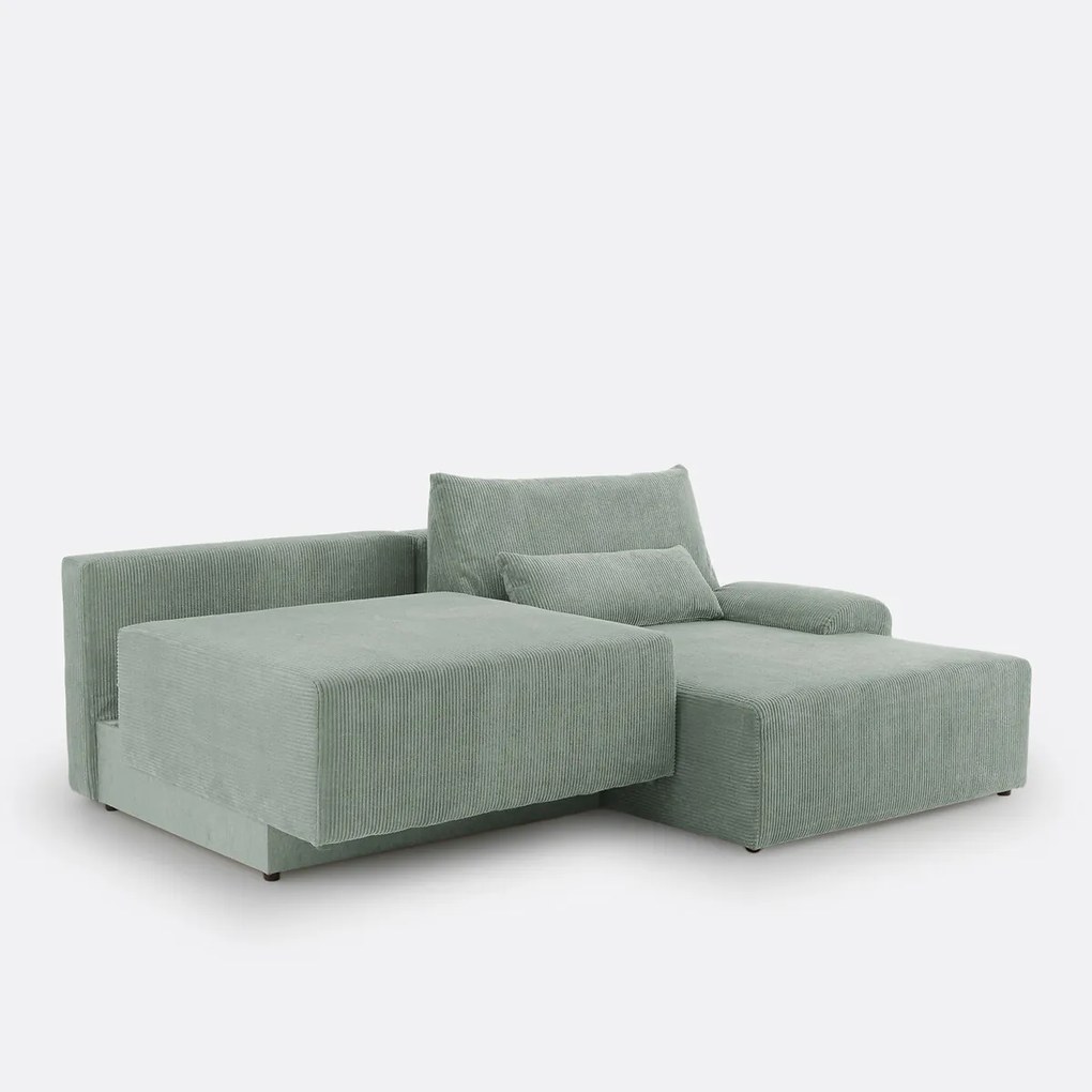 Hoekbank met koffer, ribfluweel, MAONA