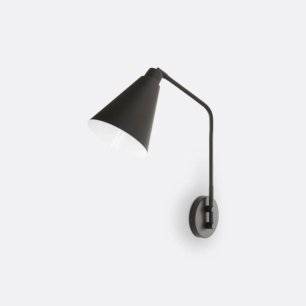 Wandlamp in metaal met verstelbare arm, Hiba