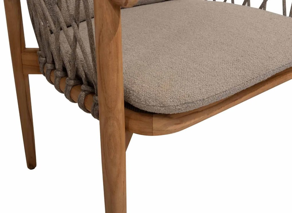 4 Seasons Outdoor Nora tuinstoel naturel teak SALE Showroommodel Tuinstoel   beige weerbestendig