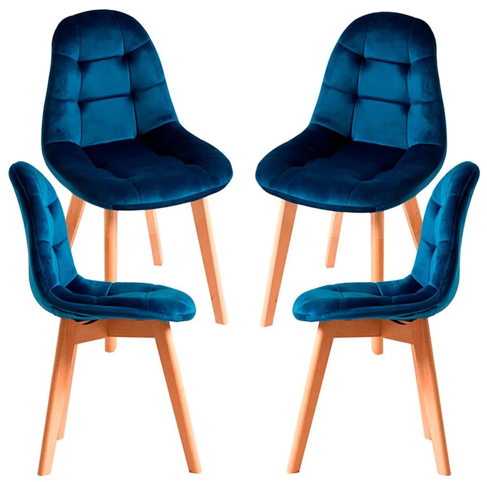 Set 4 Kelen Fluwelen Stoelen
