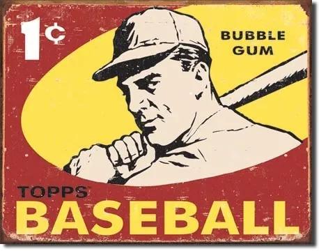 Metalen wandbord TOPPS - 1959 baseball, (41 x 32 cm)