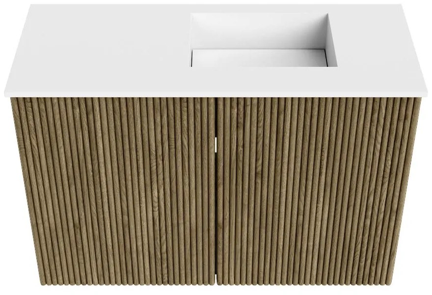 Mondiaz Joya 60cm toiletmeubel dusk met wastafel faye rechts 1 kraangat talc