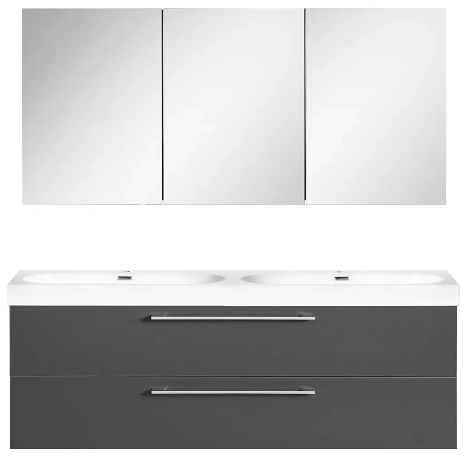 Differnz Somero badmeubelset 120cm/spiegelkast antraciet
