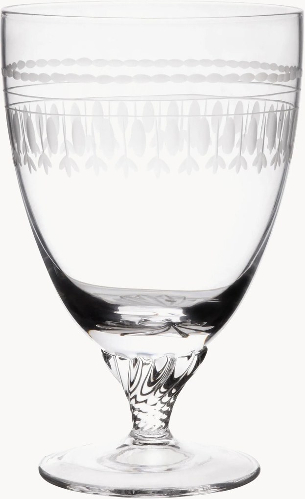 Mondgeblazen kristallen bistroglazen Ovals, 6-delig