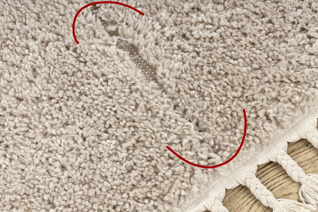 Tapijt BERBER 9000 crème rand , Barber, marokkaanse shaggy - TWEEDE-KLASSE PRODUCT