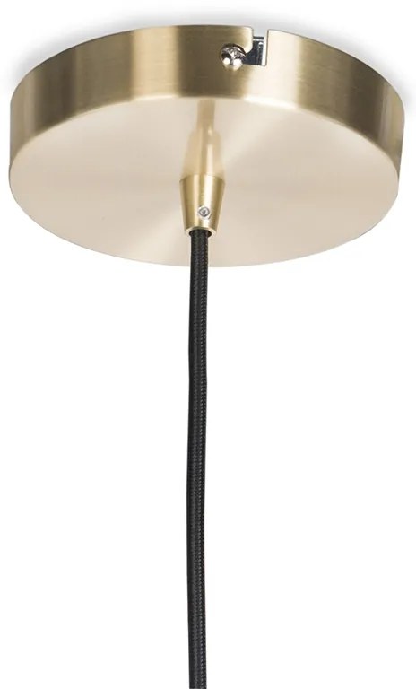 Smart hanglamp messing met smoke glas 30 cm incl. Wifi ST64 - Ball