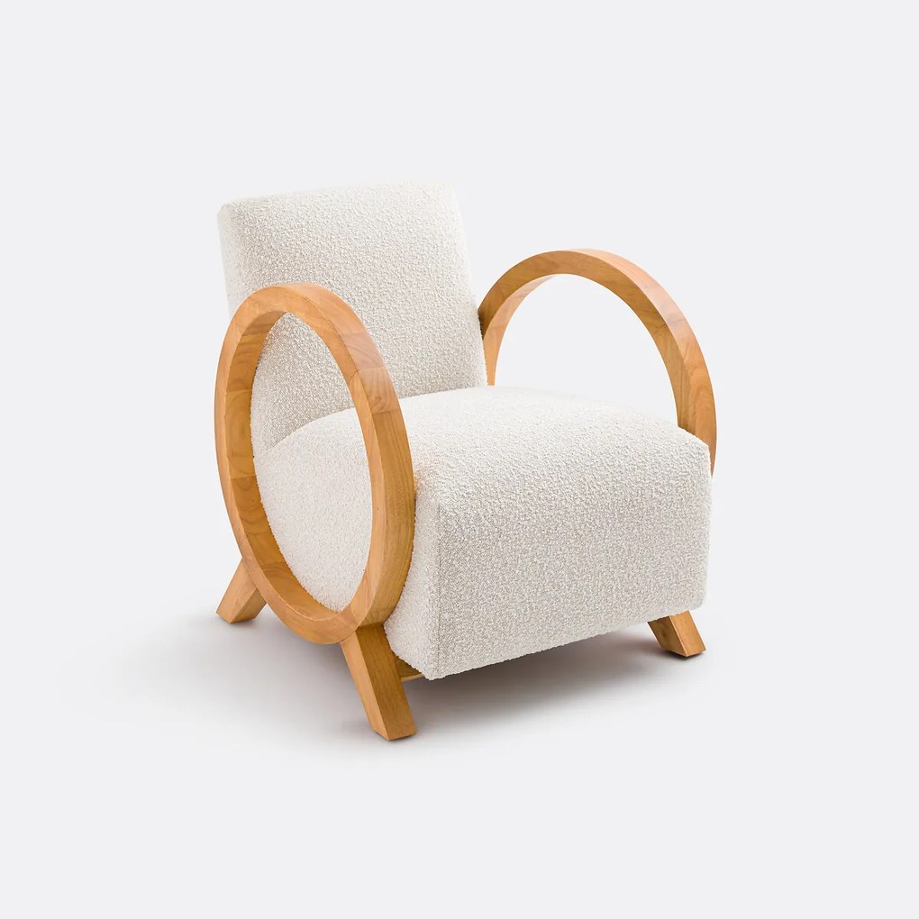 Vintage fauteuil in bouclé stof Berti