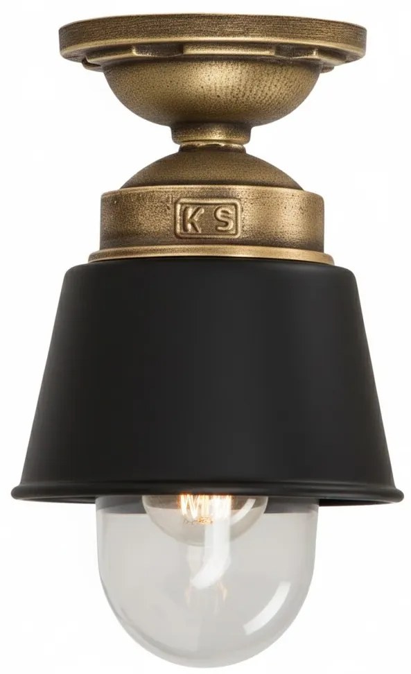 Kostas Brass Plafondlamp Zwart/Brons