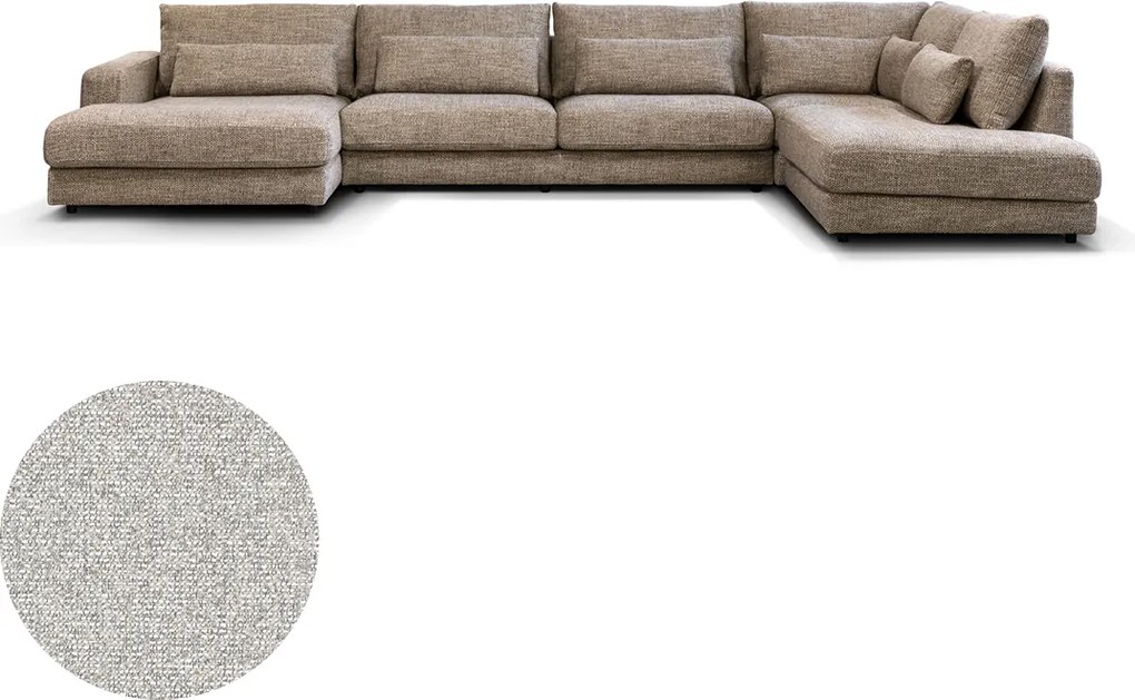 PEPP Interiors Como U Bank Met Ottoman Rechts Grijs Mix Puente 09