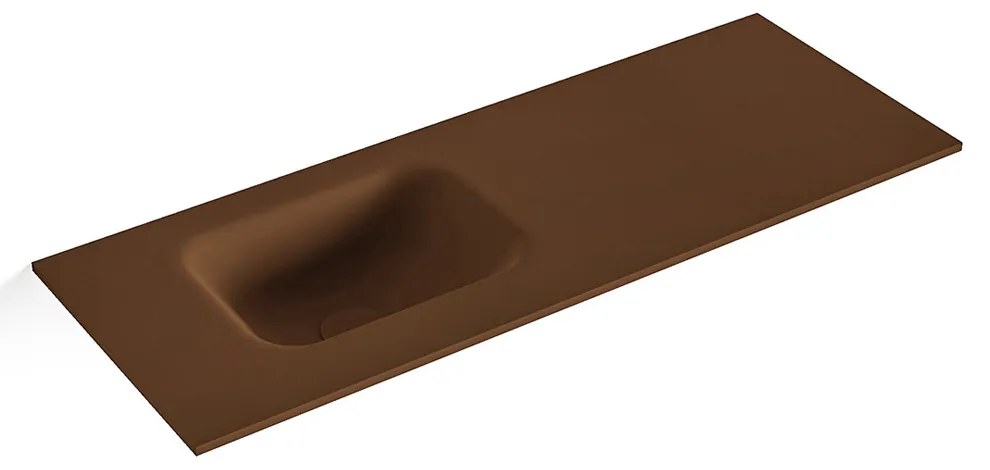 MONDIAZ LEX Rust solid surface inleg wastafel voor toiletmeubel 80cm. Positie wasbak links
