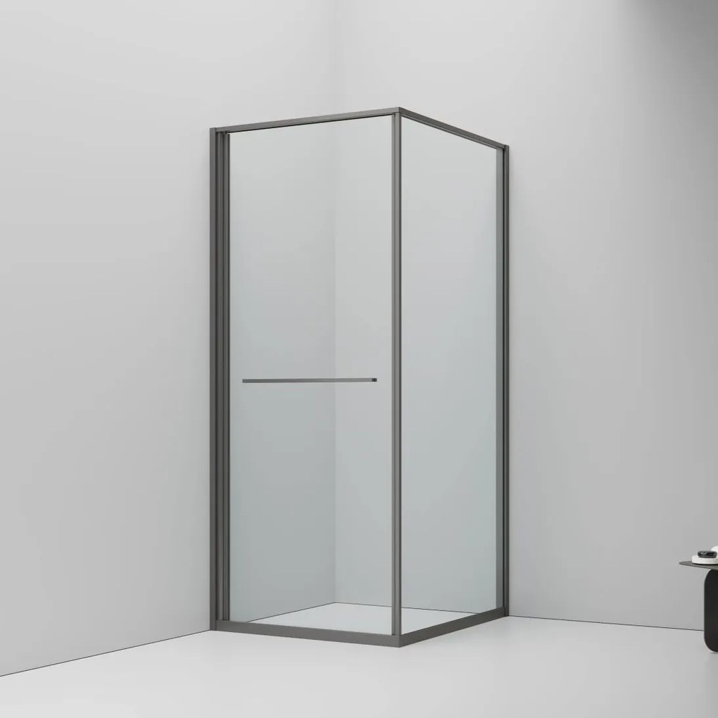 SaniGoods Harper douchecabine met schuifdeur 90x90x200cm gunmetal