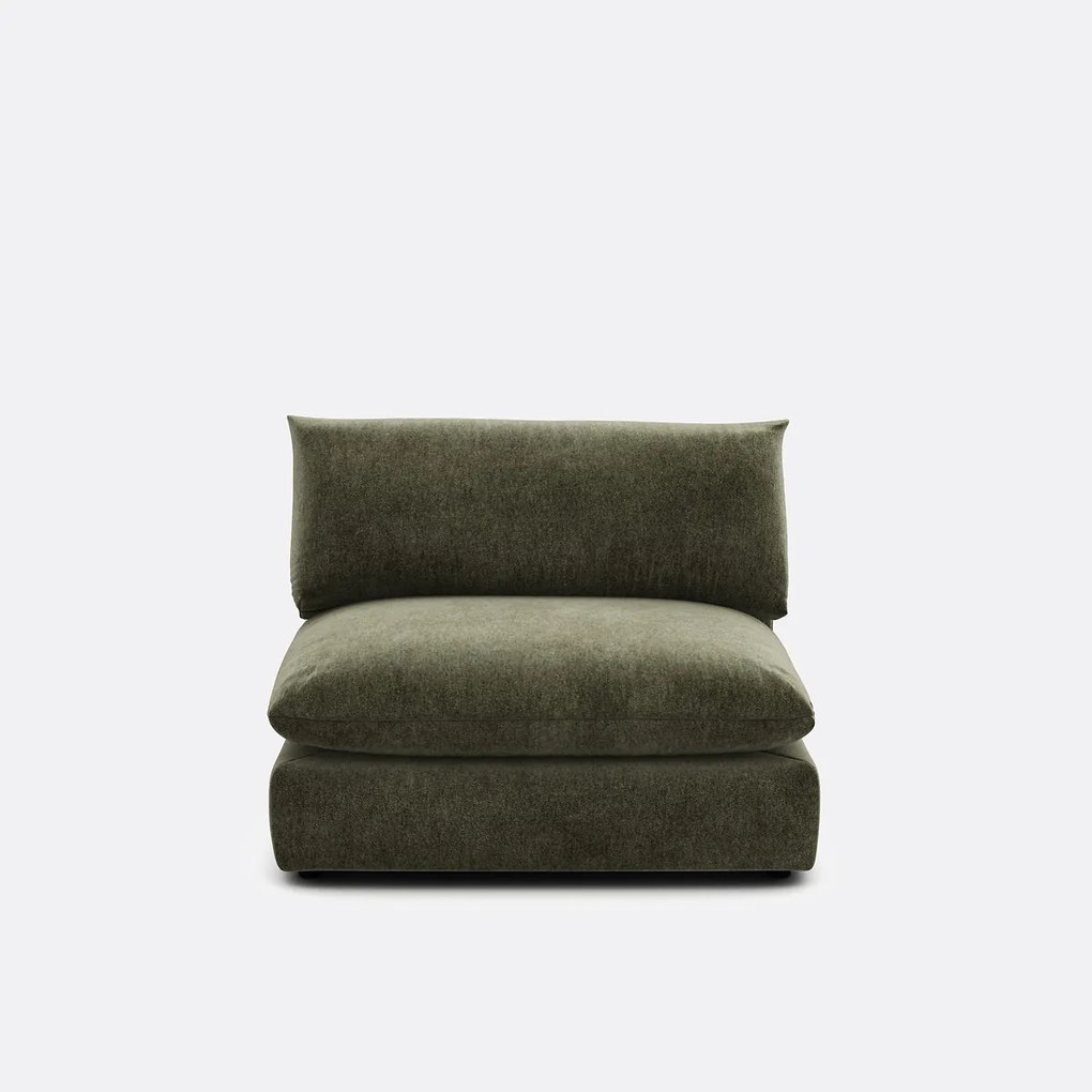 Fauteuil voor modulaire zitbank, in gemêleerd polyester, Malo