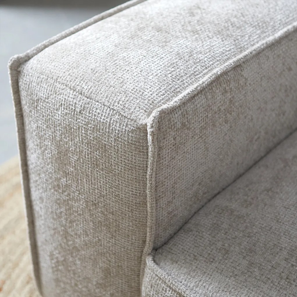 PEPP Interiors River Moderne Hoekbank Beige Stof Ottoman Rechts  Majestic 603