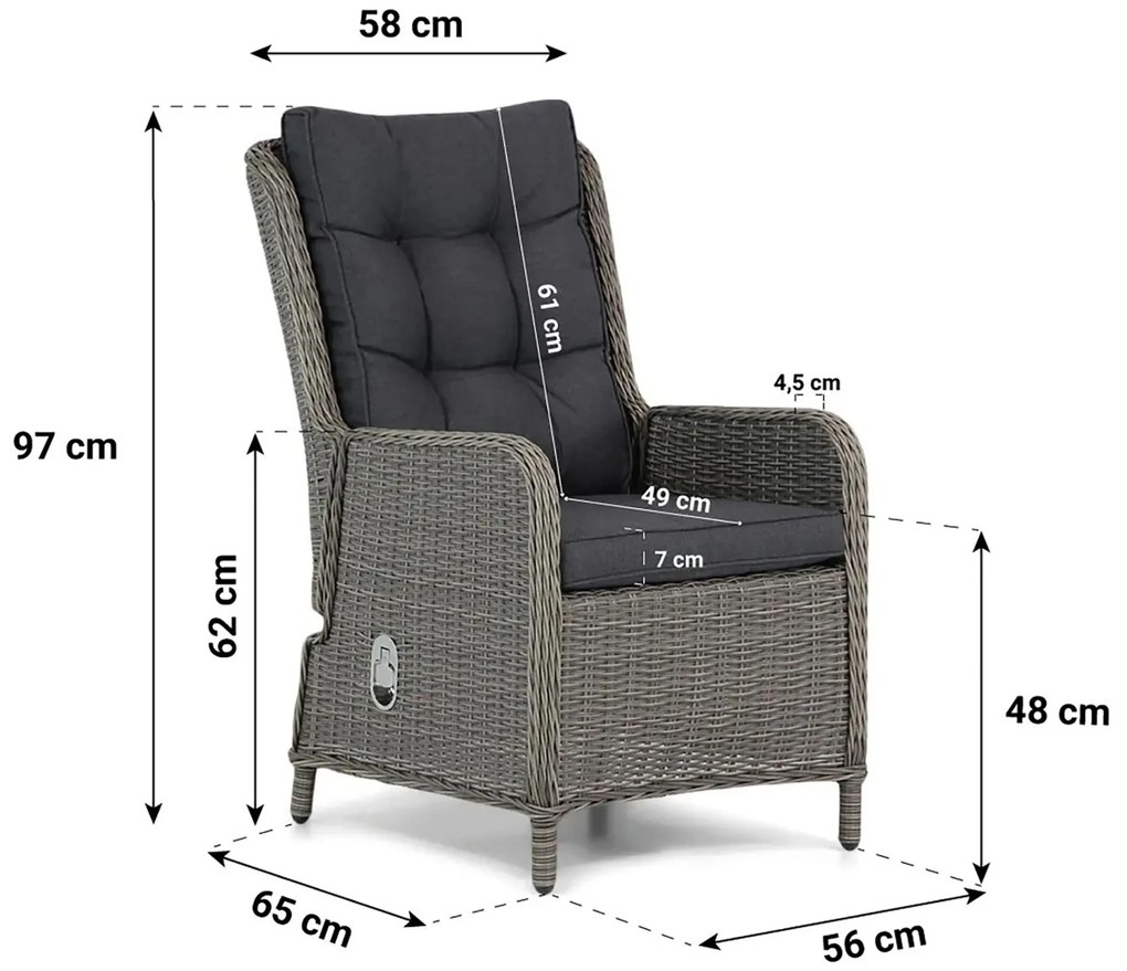 Tuinset 8 personen 300 cm Wicker Grijs Garden Collections Kingston/Oregon