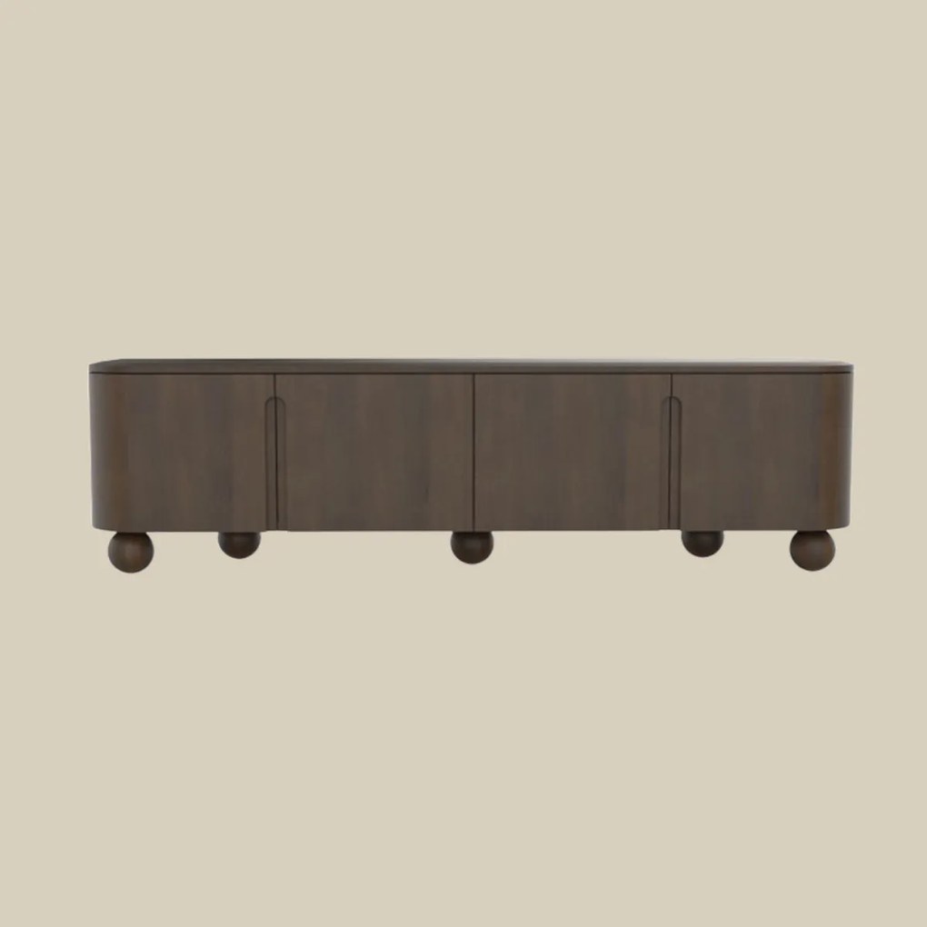 Tv-meubel Hout Met Bolpoten 200 Cm - 180x40x55cm.