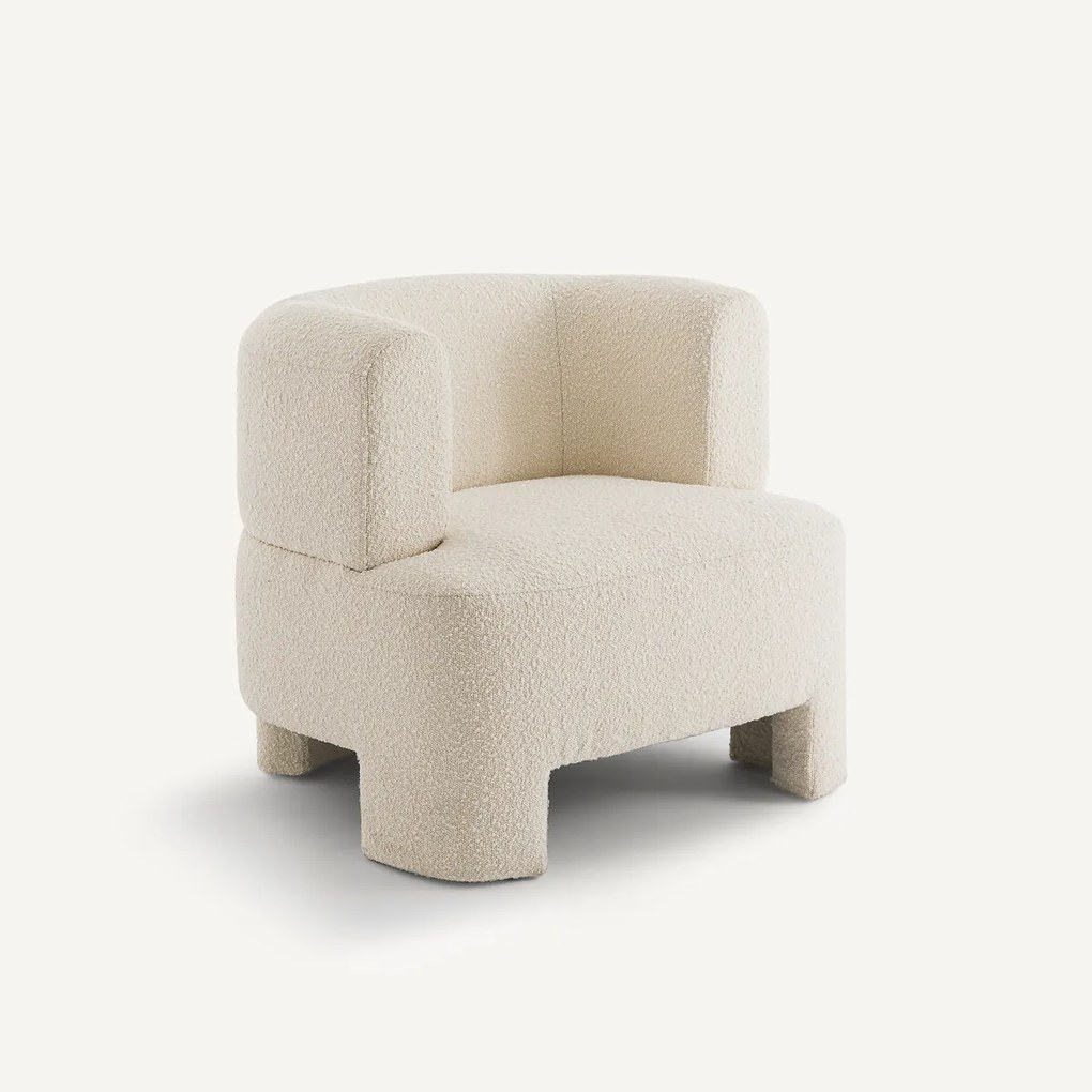 Fauteuil klein model, bouclette stof, Darrel