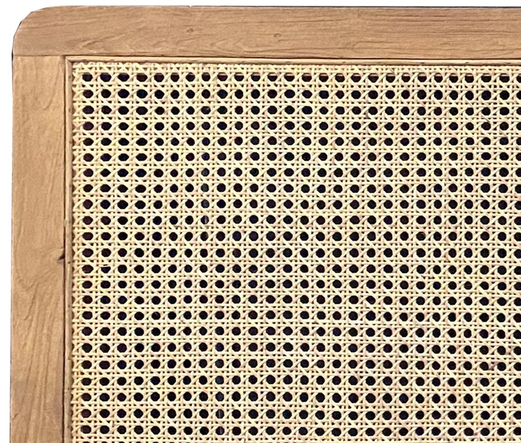 Bed Hoofdeinde Teak En Rotan