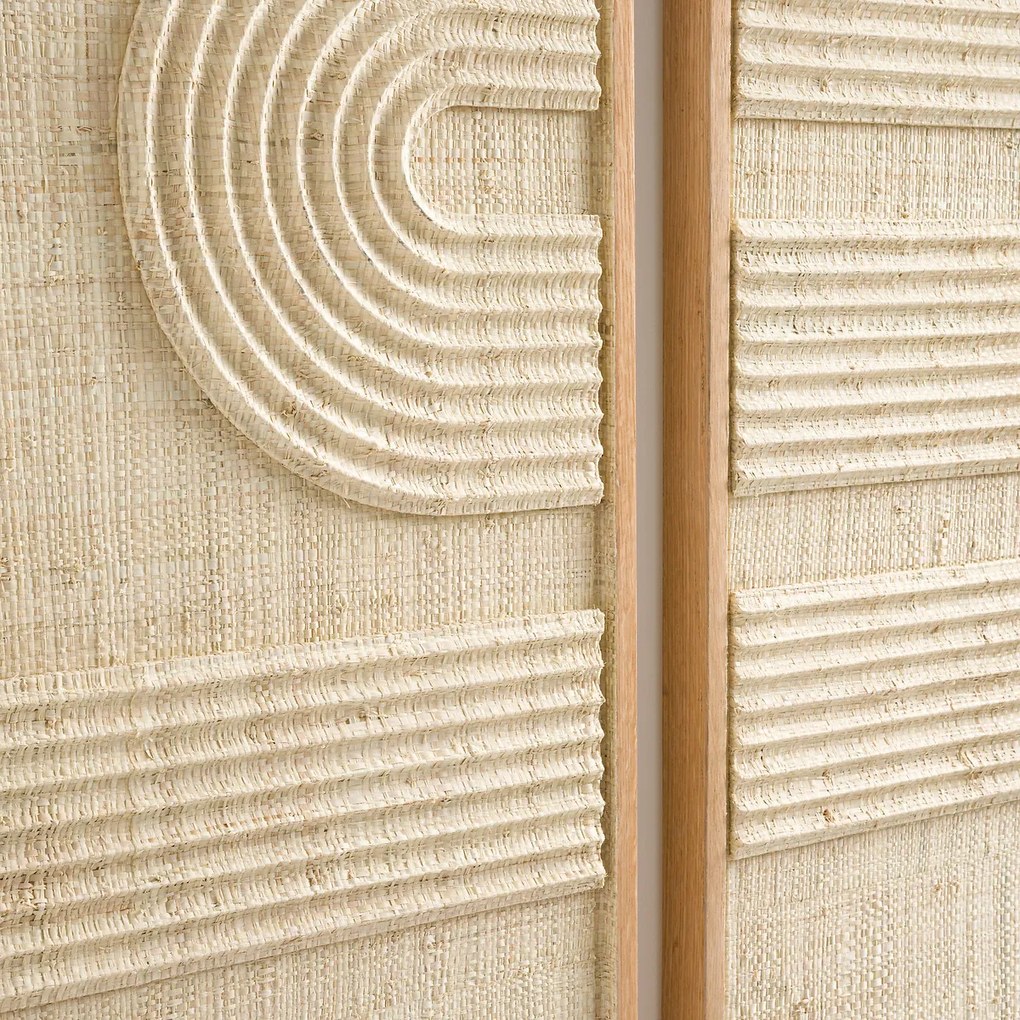 Wanddecoratie in duo, geweven palm, Telaga