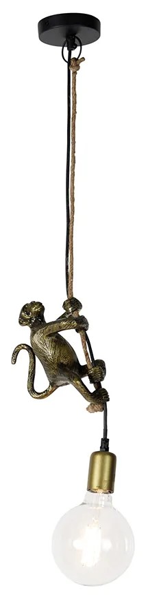 Klassieke hanglamp goud met touw - Animal Monkey