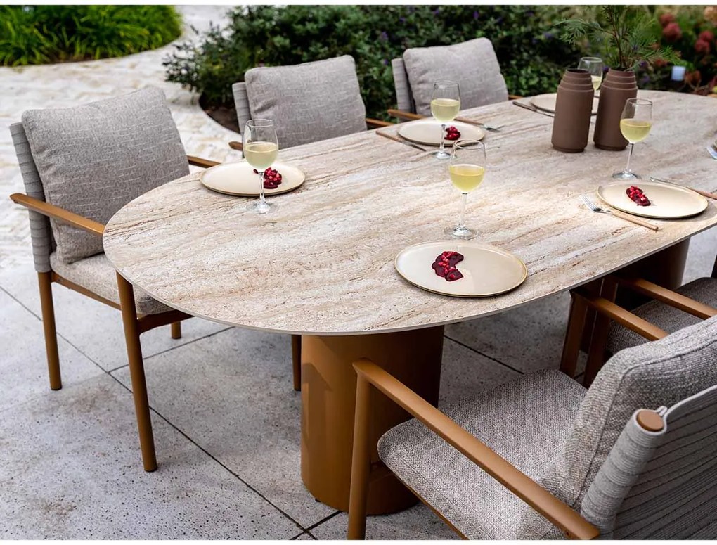4 Seasons Colorado tuintafel 240 x 105 cm ovaal - amber