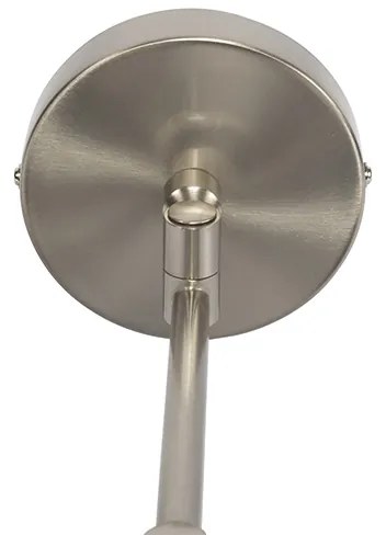 Wandlamp staal met witte kap en verstelbare arm - Ladas Deluxe