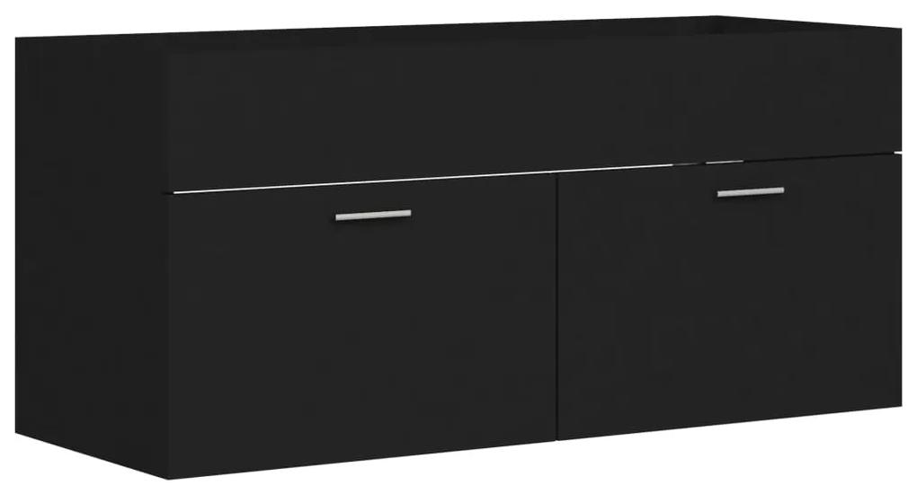 vidaXL Wastafelkast 100x38,5x46 cm spaanplaat zwart
