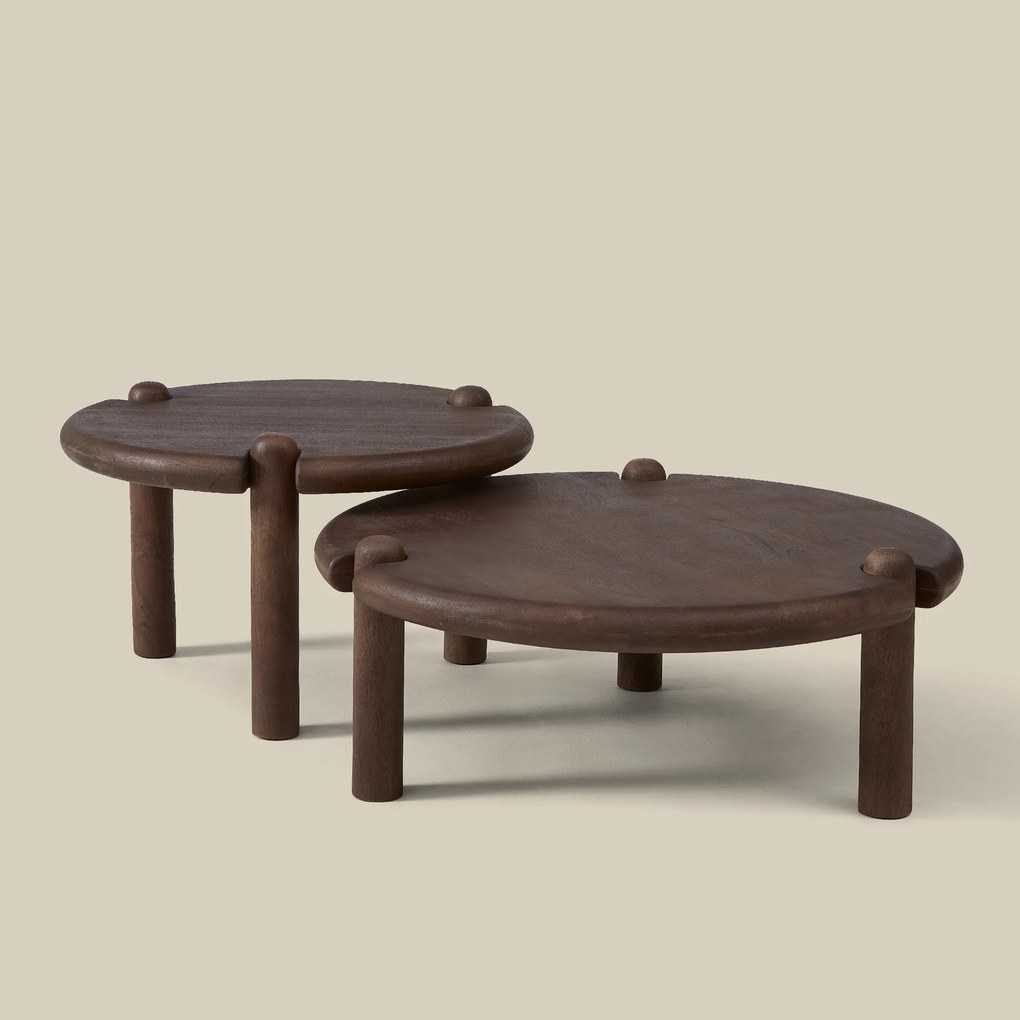 Ronde Design Salontafel Hout 80 Cm - 80 X 80cm.