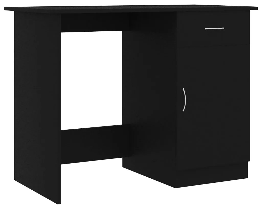 vidaXL Bureau 100x50x76 cm bewerkt hout zwart