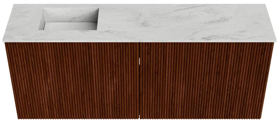 Mondiaz Joya DLux 100cm toiletmeubel ruby met wastafel faye links zonder kraangat opalo